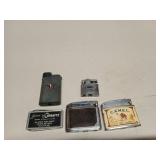 Camel cigarettes, other lighters, money clip