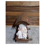 Wooden baby doll cradle with baby doll, 20x24-in