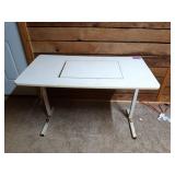 White sewing machines / old printer table,