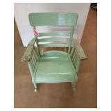 Low Green wooden rocking chair