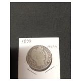 1899 Barber silver half dollar