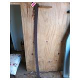 Antique two-person saw, 66 in