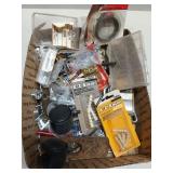 Asst hardware, wall anchors, screw eyes,