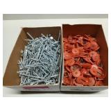 3" screws, cap nails