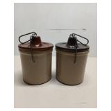 2 ct crock jars w/ lids 6x5