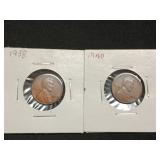 1938, 1940 pennies