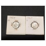 2 ct 1964-D dimes