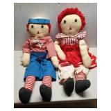 Raggedy Ann and Andy stuffed dolls 34"