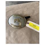 Cowboy belt buckle German silver 4 1/2 x 3 5/8