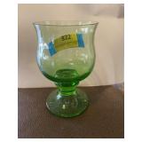 Green tulip glass