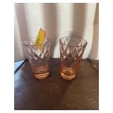 Jeanette glass Chantilly pink diamond ribbed