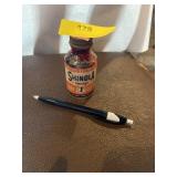 Vintage Shinola ox blood shoe cream glass bottle