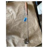 Antique cast iron tart/pastry tool with wood