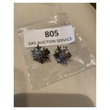 Sterling silver screw back earrings, looks like