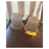 Vintage glass light shades, 5" x 5" with hand