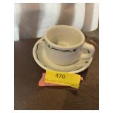 Vintage restaurant  cup and saucer. Sterling.