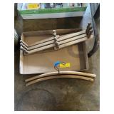 Vintage wood hangers and hanging holder with