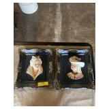 Vintage chalkware wall art 10 x 9 heavy !