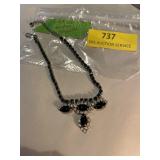 Vintage black-and-white rhinestone choker
