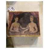 Vintage matchbox with vintage portrait on front.