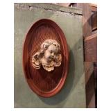 Small vintage Angel ceramic plaque about 8 inches