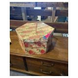 Polygon shaped hat box 13 1/2 x 8