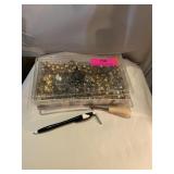 Box of large assorted studs/crafting..