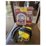 Vintage headphone radio, AM/FM