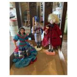 Vintage Avon dolls, girl in red dress 1993,