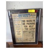 Framed newspaper article Philadelphia daily news,