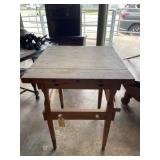 Butcher block wooden square table 30 x 24 x 24