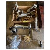 Box of assorted parts for vintage record players