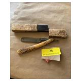 A Kastor & Bros. Straight razor with an ornate,