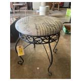 Metal stool/seat with padded fabric top 16 inches