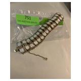 Vintage white and clear stones bracelet with