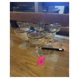 Silver rimmed cocktail glasses 6