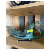 Sooner Glass. Shades of green glass swan.