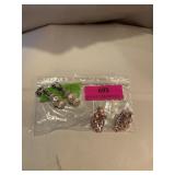 Vintage pink clip earrings