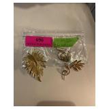 Vintage gold tone  leaf brooches