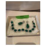 Costume  jewelry.  Emerald and diamond bracelet