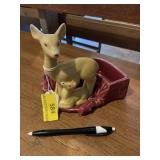 Shawnee pottery doe and Fawn planter