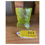 Vintage Vaseline glass toothpick holder