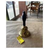 Small wood handle brass handbell, 6 1/2 inches