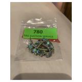 Vintage light blue rhinestone brooch