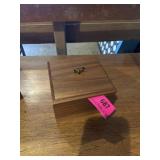 Vintage handmade walnut trinket box 4 1/2 x 4 1/2