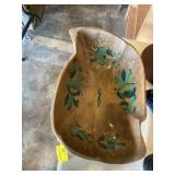 Handpainted wooden bowl 15 x 10