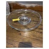 Vintage glass platter 13 inches round