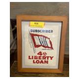 WWll liberty loan war bond framed advertisement