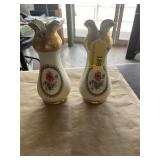 English/French gold trimmed bud vases 7 inches