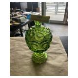 Vintage LE Smith, green glass  moon and stars